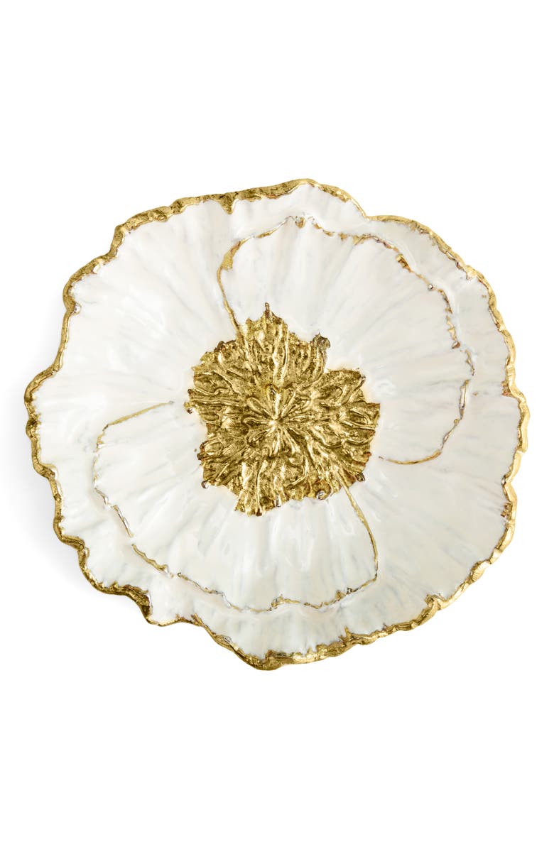 Michael Aram Anemone Catchall Plate, Alternate, color, White/ Gold