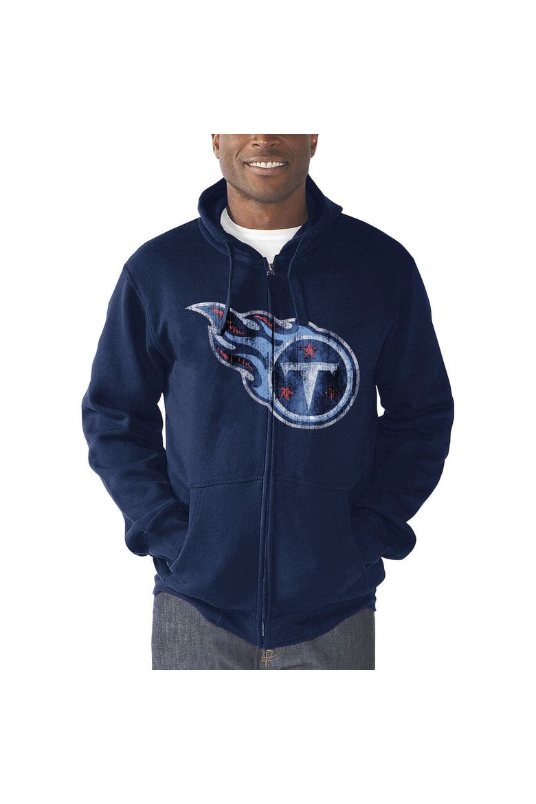 Men's G-III Sports by Carl Banks Navy Tennessee Titans Primary Logo Full-Zip Hoodie, Alternate, color, Navy