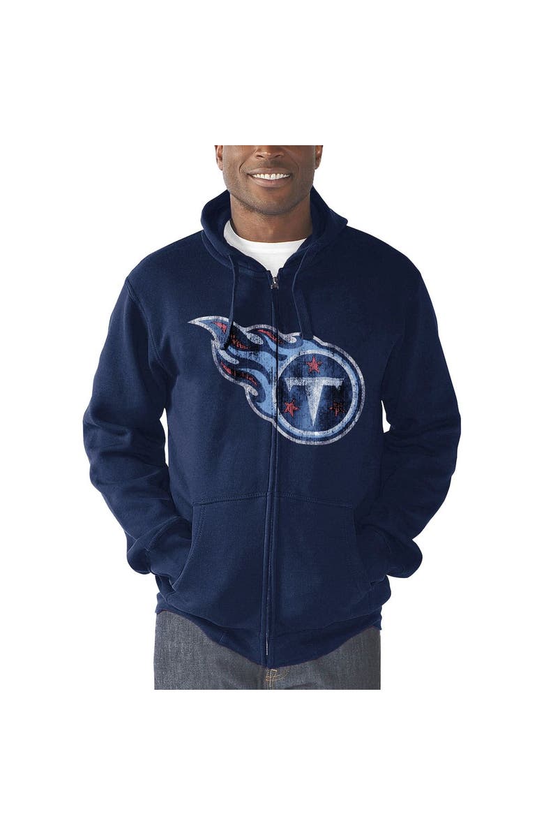 STARTER Men's G-III Sports by Carl Banks Navy Tennessee Titans Primary Logo Full-Zip Hoodie, Alternate, color, Navy