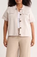 T Tahari Short Sleeve Button Front Cardigan