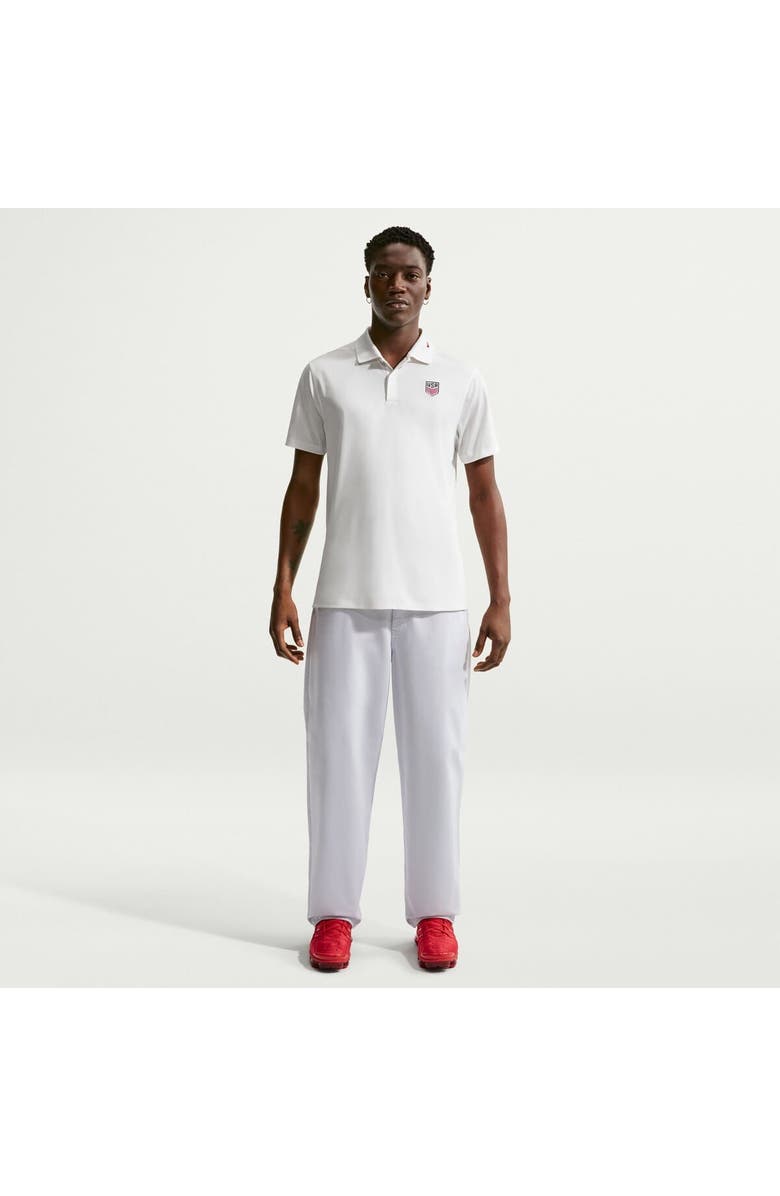 Nike Men's Nike White USMNT Dri-FIT Victory Solid Polo, Main, color, Cream