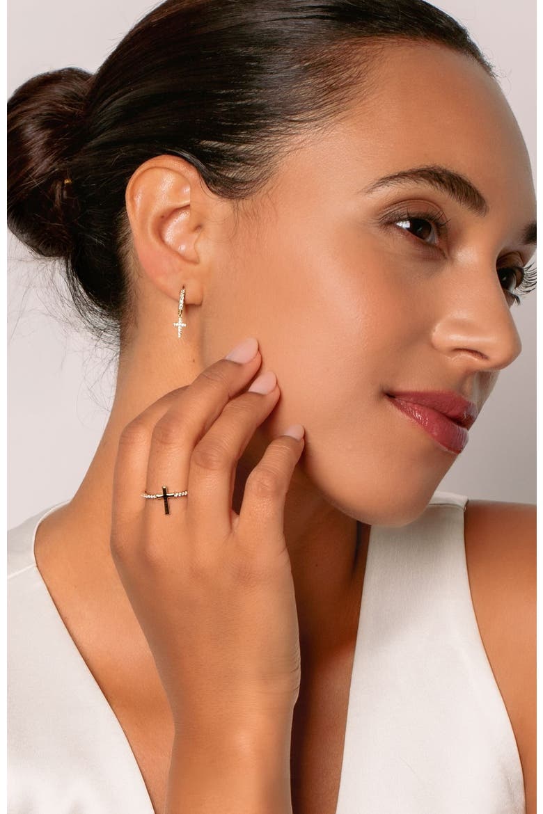 Luminous Cross Pavé Ring, Alternate, color, 18k Gold Plated