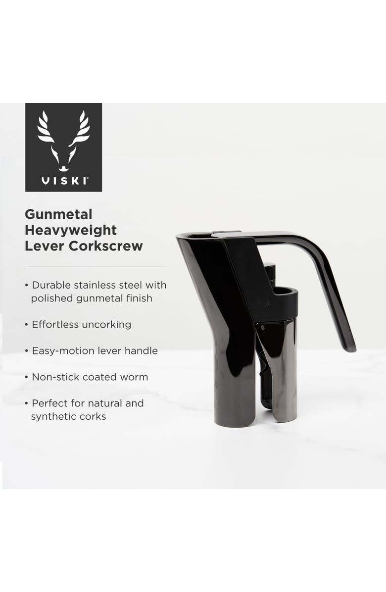 Viski Warren Heavyweight Lever Corkscrew, Alternate, color,