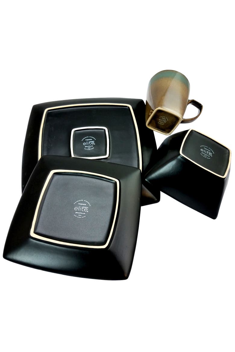 Tequesta 16-Piece Square Dinnerware Set, Taupe, Alternate, color, Beige