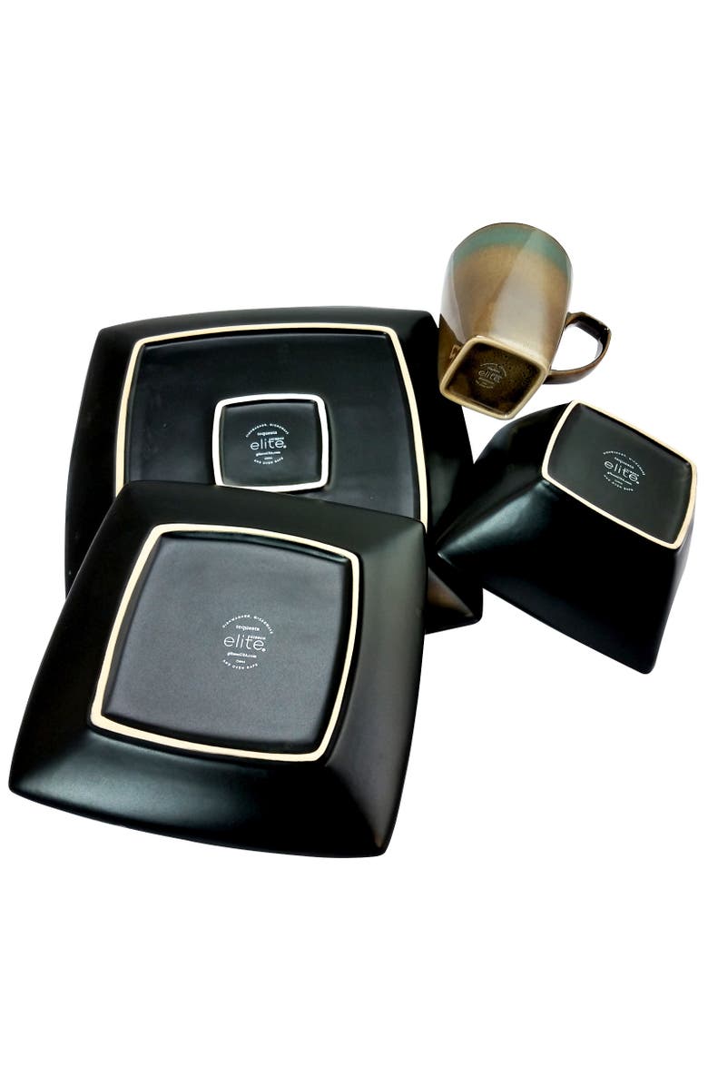 Gibson Elite Tequesta 16-Piece Square Dinnerware Set, Taupe, Alternate, color, Beige