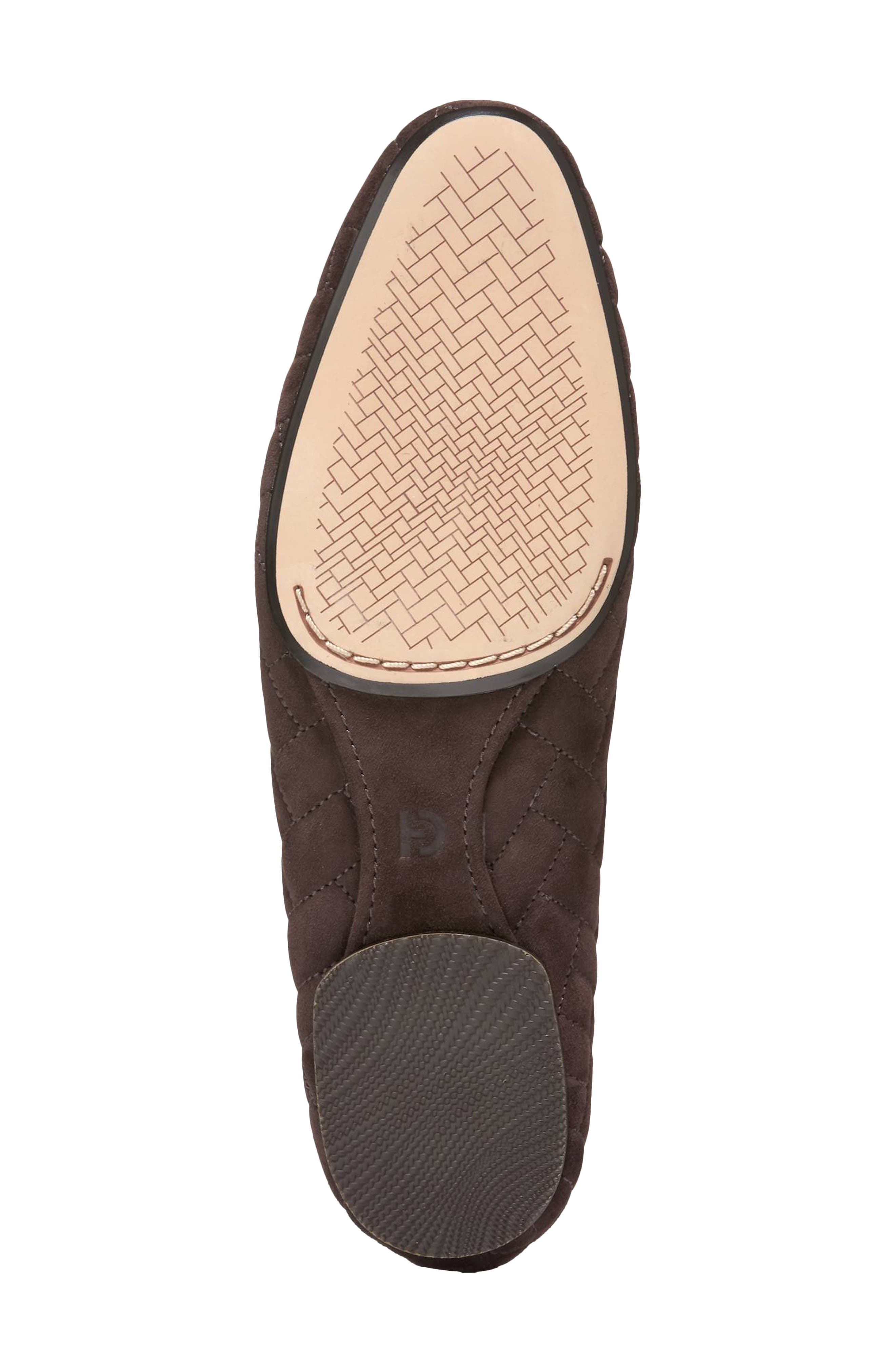 Jasleen Quilted Ballet Flat, Alternate, color, DARK CHOCOLATE QUILTED SUEDE