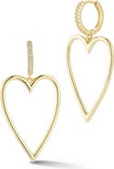 GLAZE JEWELRY Heart Drop Huggie Hoop Earrings