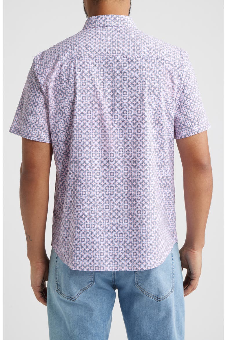 XC+™ Motion Medallion Print Short-Sleeve Performance Knit Button-Up Shirt, Alternate, color, PINK MEDALLION