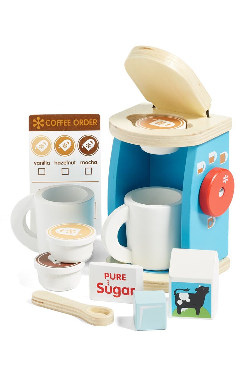 Melissa & Doug Wooden Brew & Serve Coffee Set, Alternate, color, Beige