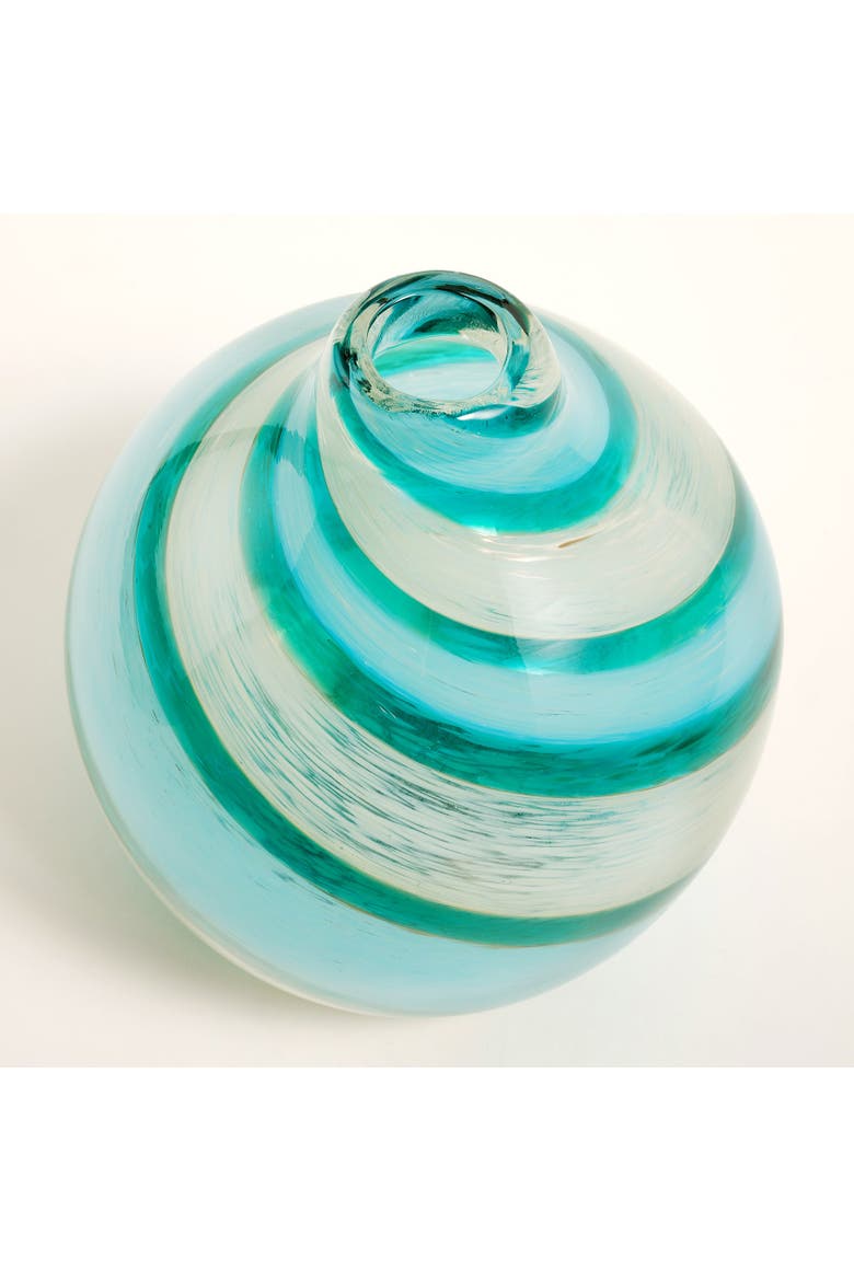 Macau Glass Vase 8.5" Artisan Accent, Alternate, color, Turquoise