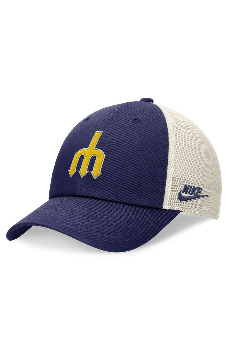 Nike Men's Nike Royal Seattle Mariners Cooperstown Collection Rewind Club Trucker Adjustable Hat, Main, color, 