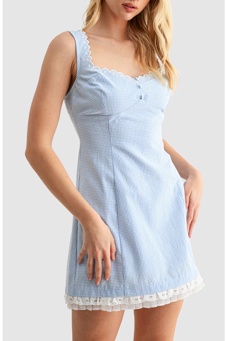 Embroidered Heart Trim Minidress, Alternate, color, BLUE