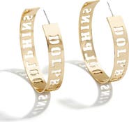 WEAR by Erin Andrews x Baublebar Gold Miami Dolphins Large Cutout Hoop Earrings