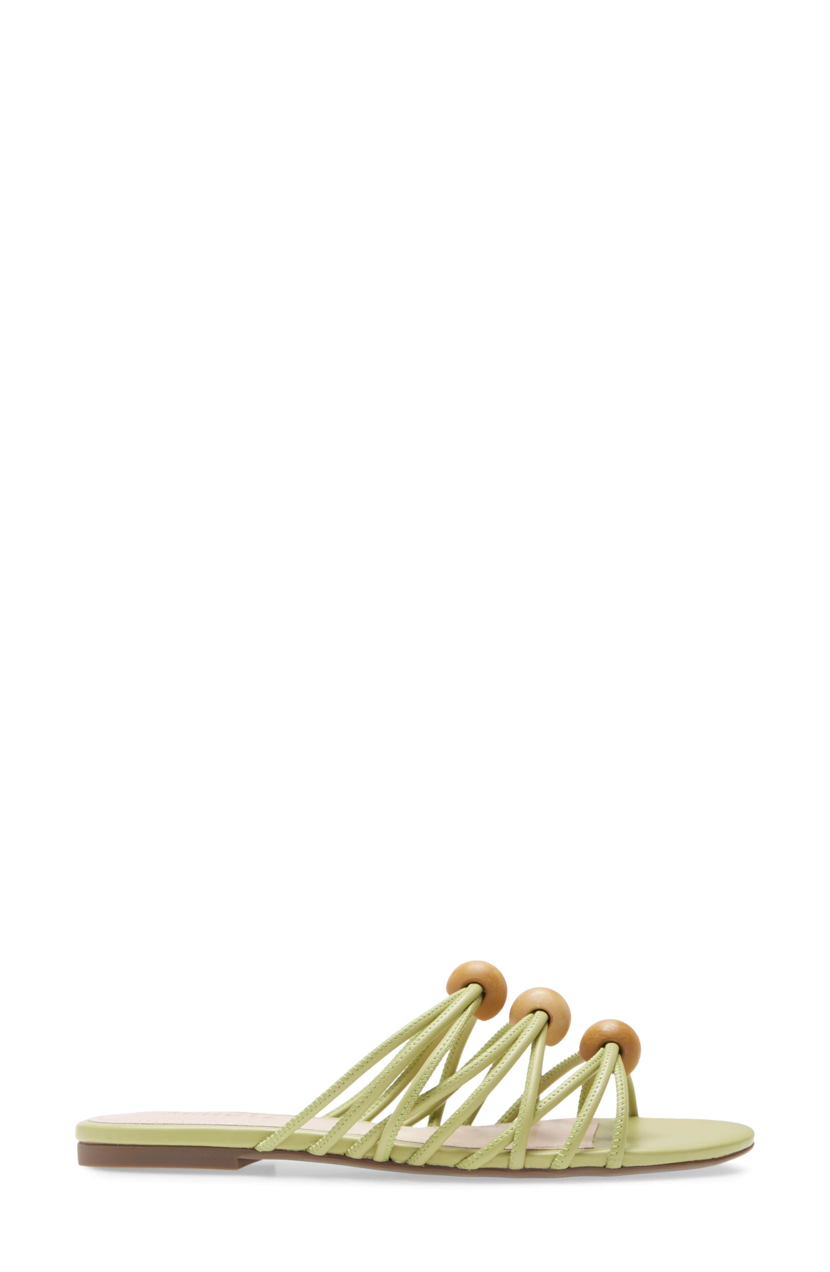 Aster Strappy Slide Sandal, Alternate, color, MELLOW GREEN FAUX LEATHER