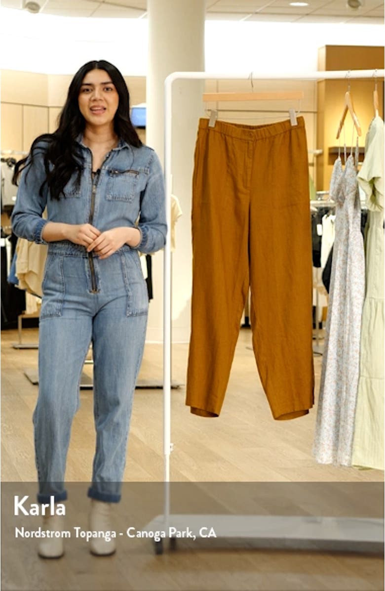 Wide Leg Organic Linen Ankle Pants, sales video thumbnail