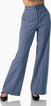 IVONNE Striped Wide-Leg Pants