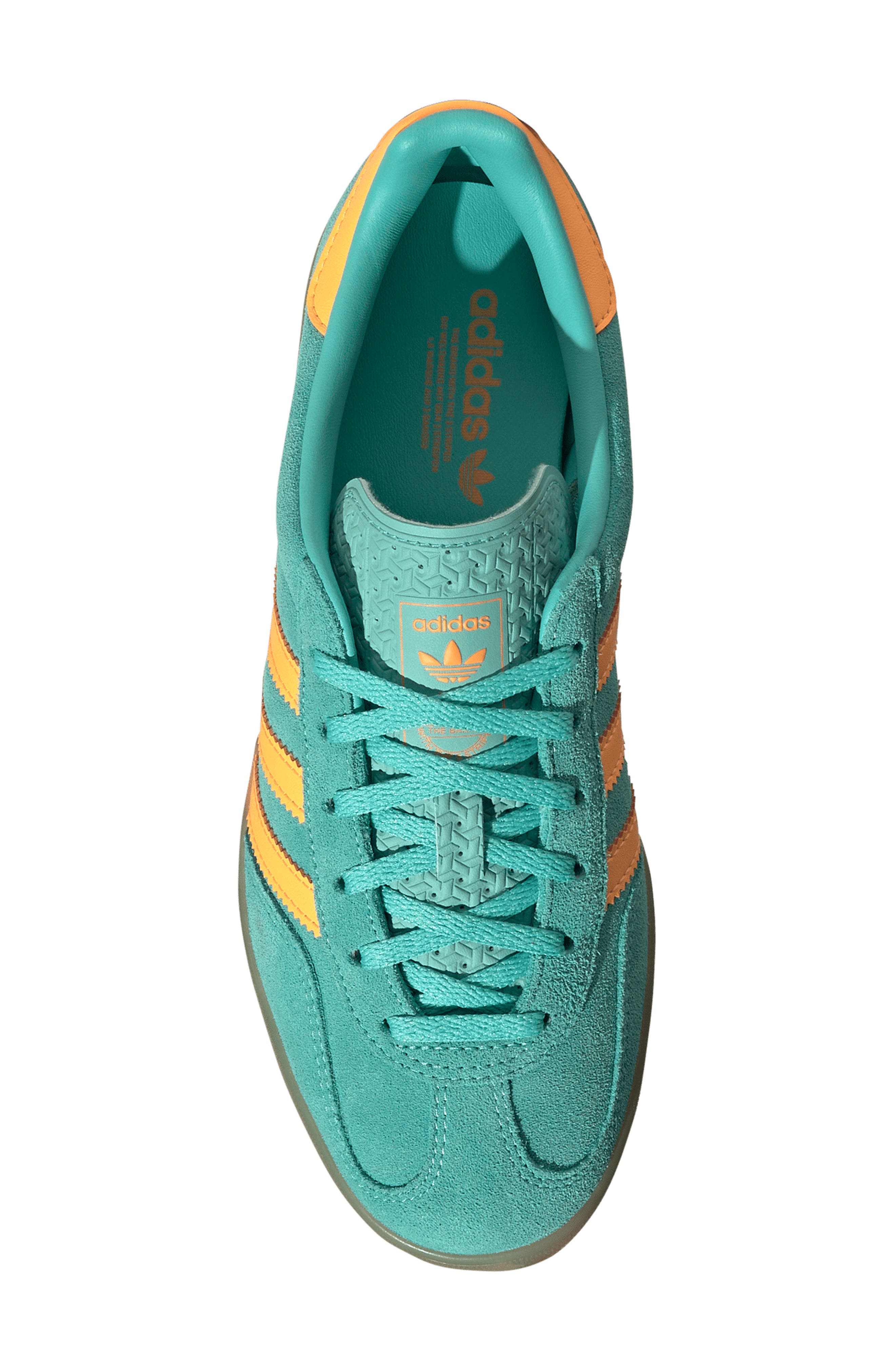 adidas Gazelle Indoor Sneaker, Alternate, color, Acid Mint/ Flash Orange/ Gum