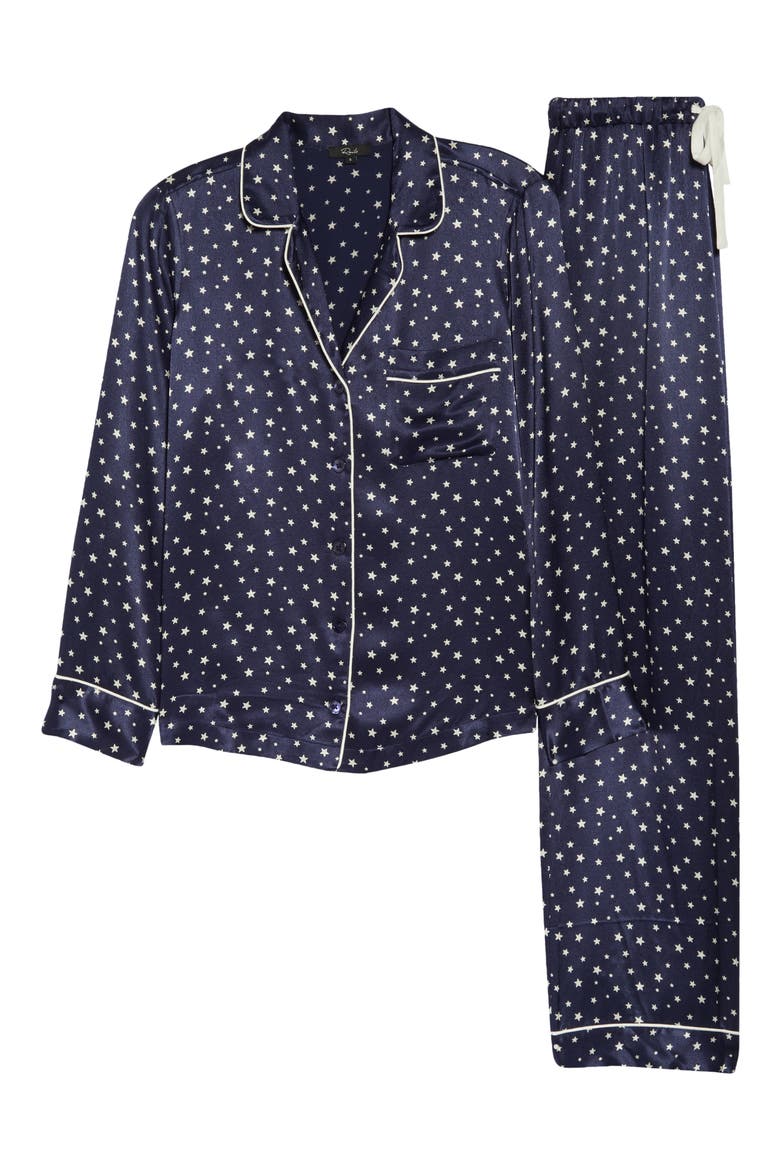 Satin Pajama Set, Alternate, color, MIDNIGHT STARS
