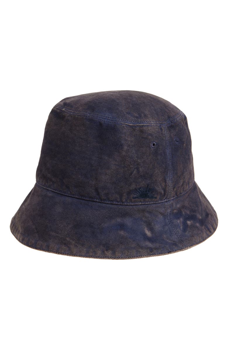 Faherty Sunwashed Organic Cotton Canvas Bucket Hat, Main, color, River Blue