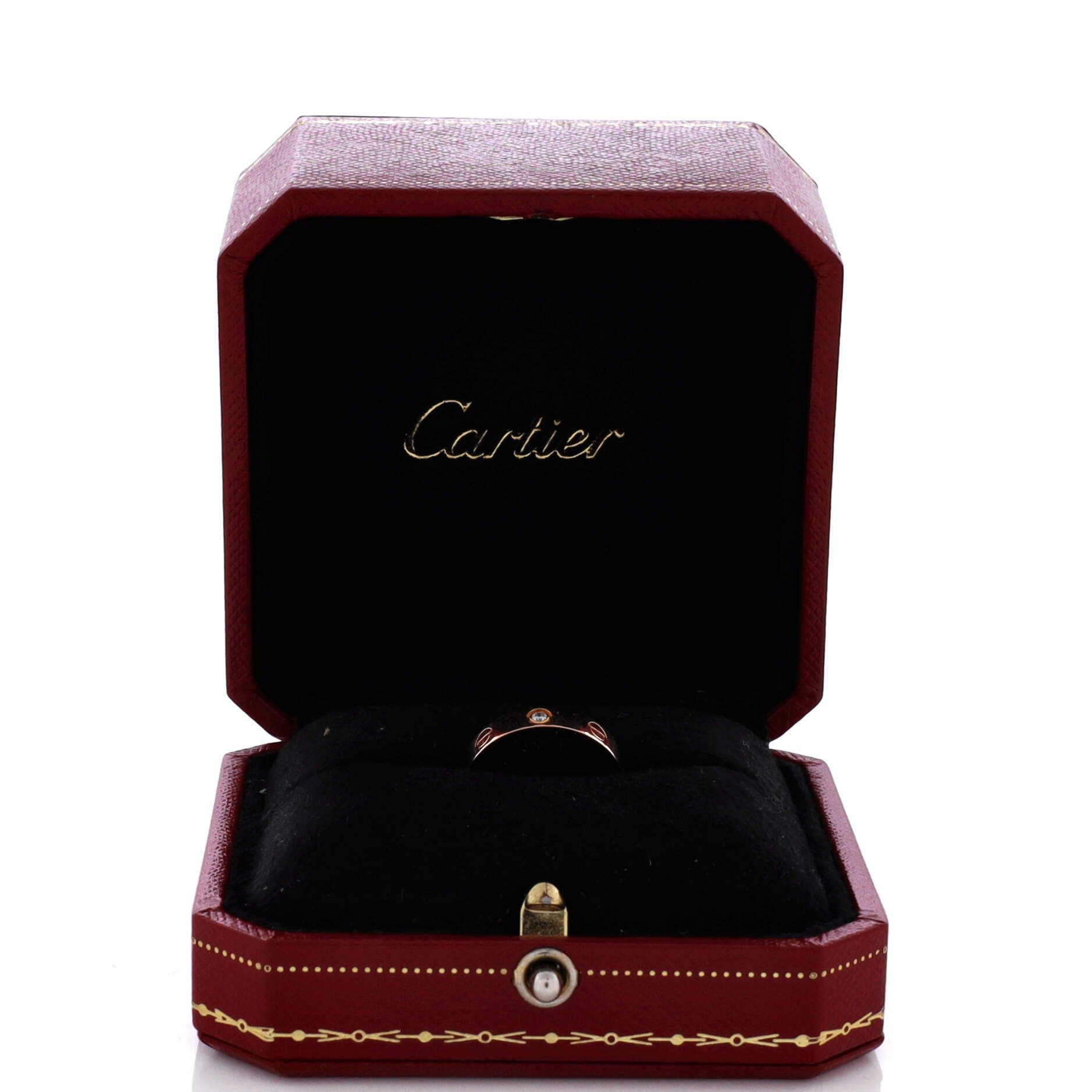 Love Wedding Band 1 Diamond Ring 18K Rose Gold with Diamond, Alternate, color, Metallic Gold