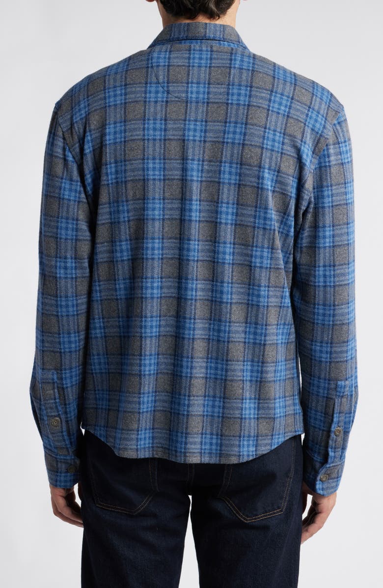 johnnie-O Waites Plaid Brushed Knit Button-Up Shirt, Alternate, color,