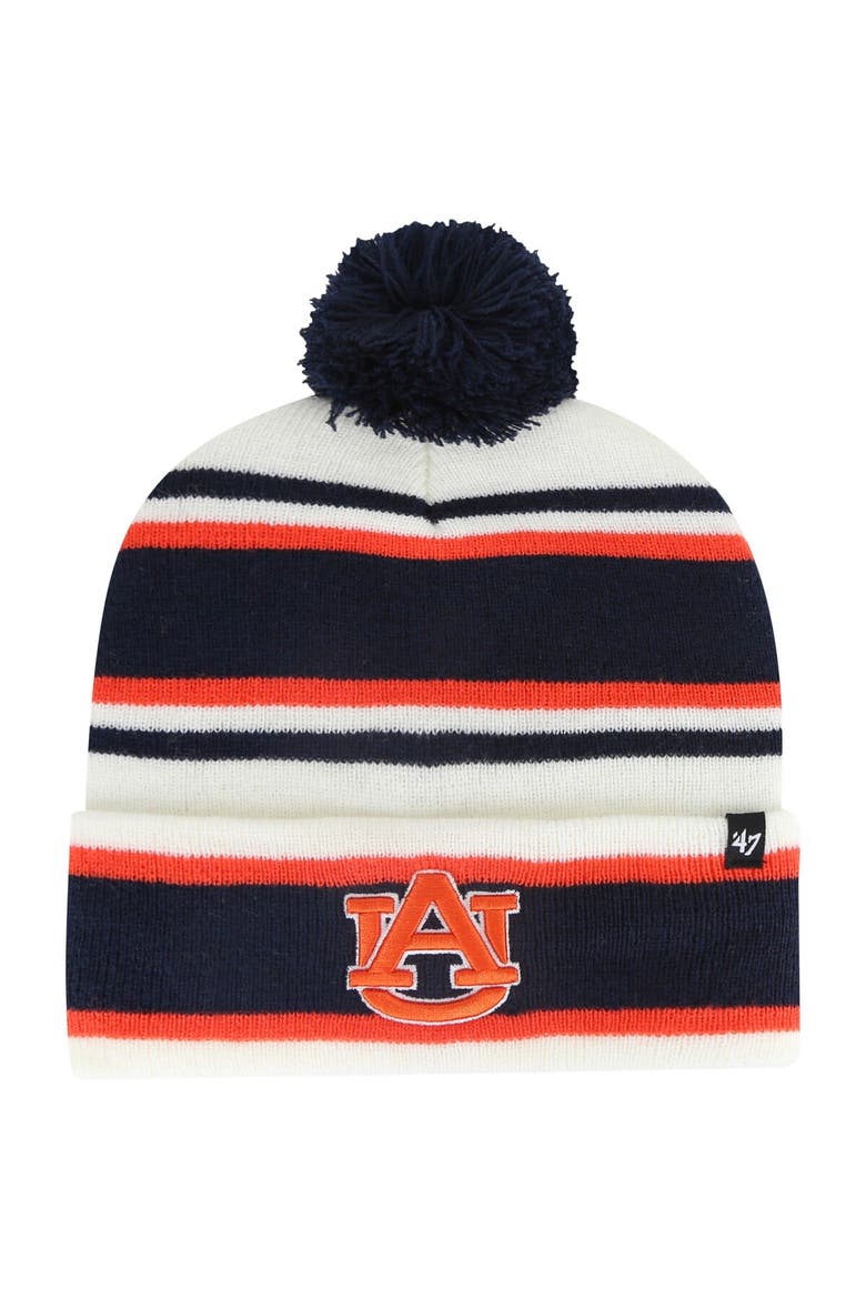 Youth '47  White Auburn Tigers Stripling Cuffed Knit Hat with Pom, Main, color, White