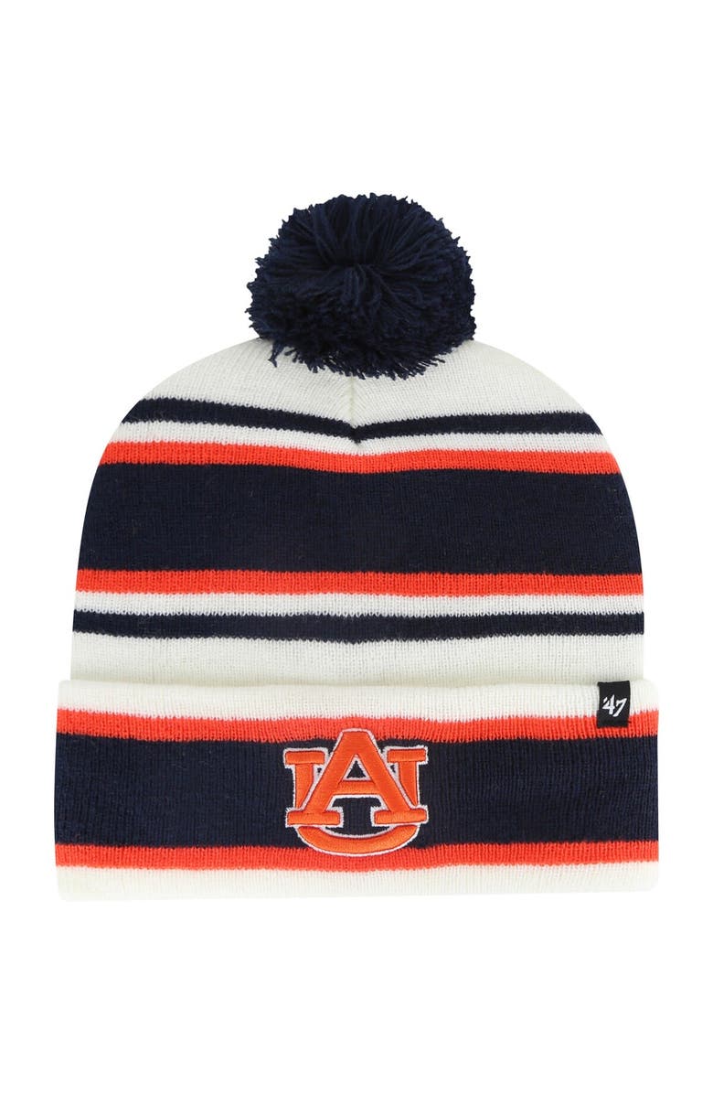 '47 Youth '47 White Auburn Tigers Stripling Cuffed Knit Hat with Pom, Main, color, White