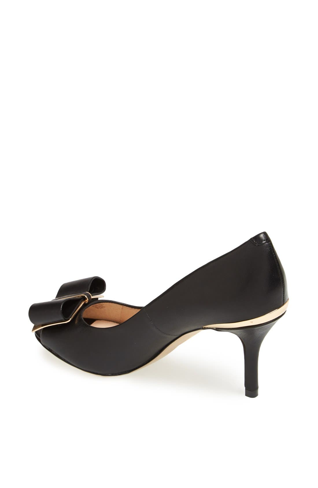 'Nadia' Pump, Alternate, color, BLACK LEATHER