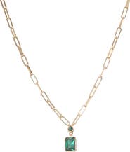 BY ADINA EDEN Colored Baguette CZ Paperclip Pendant Necklace
