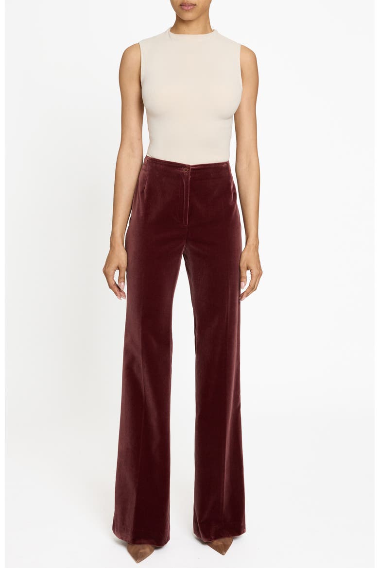 Elizabeth Flared Leg Pant in Luxury Velvet, Alternate, color, DUSTY MAUVE