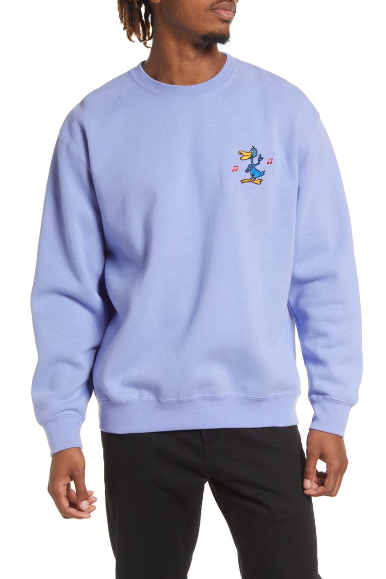 Men's Disco Duck Cotton Blend Crewneck Sweatshirt, Main, color, DIGITAL VI