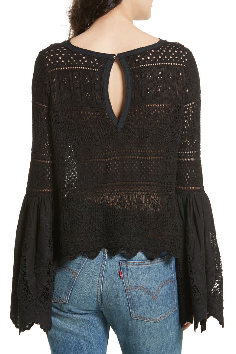 Once Upon a Time Lace Top, Alternate, color, BLACK