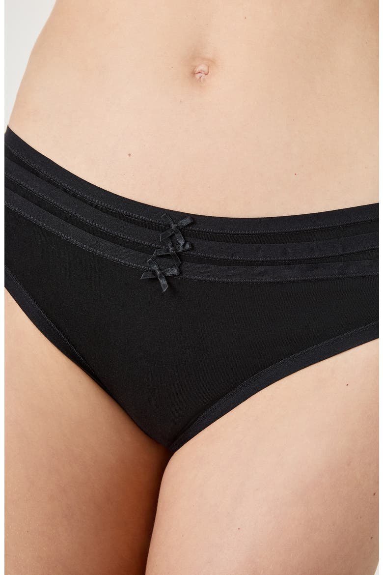 Jack 3-Pack Cotton Thongs, Alternate, color, BLACK