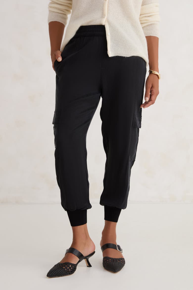 The Woven Cupro Utility Jogger, Main, color, INK
