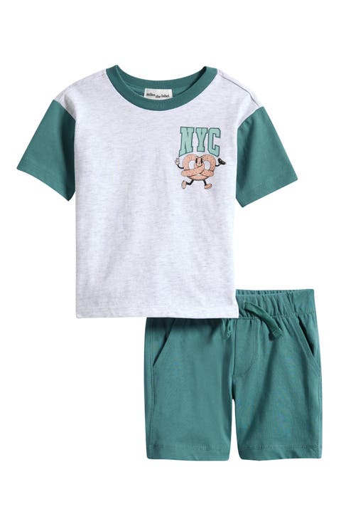 NYC Cotton Graphic T-Shirt & Shorts Set (Baby)