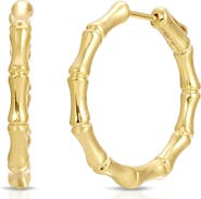 Anita Ko 18k Gold Bamboo Hoop Earrings