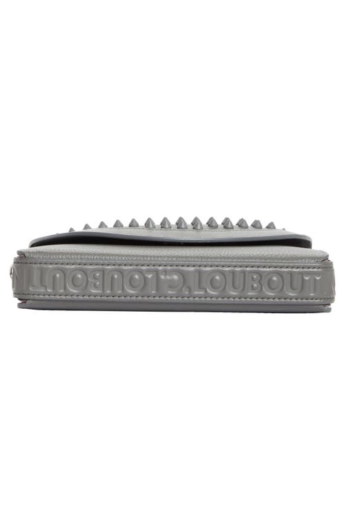 Christian Louboutin Funky Empire Leather Wallet On A Strap In Smoke Grey
