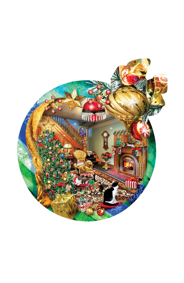 Sunsout Fireside Ornament 750 piece Jigsaw Puzzle for Adults Special Shape, Alternate, color, Multicolor