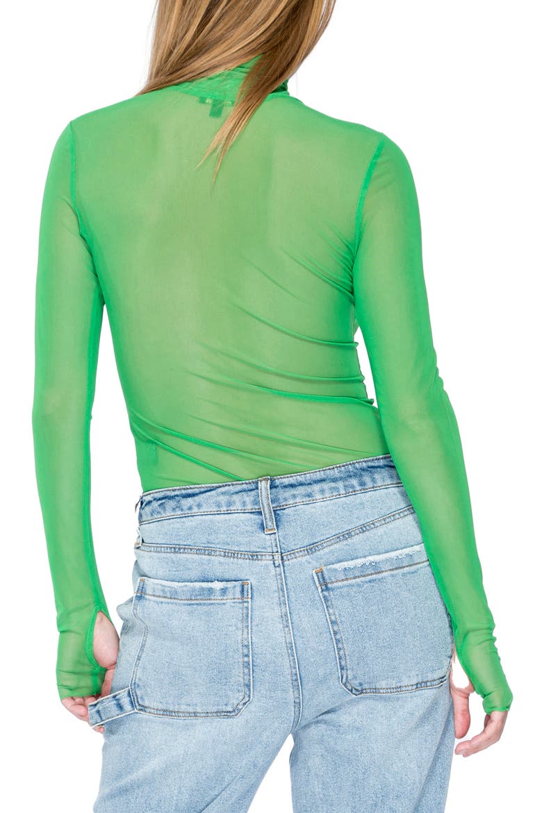 Zadie Power Mesh Long Sleeve Shirt, Alternate, color, FERN GREEN