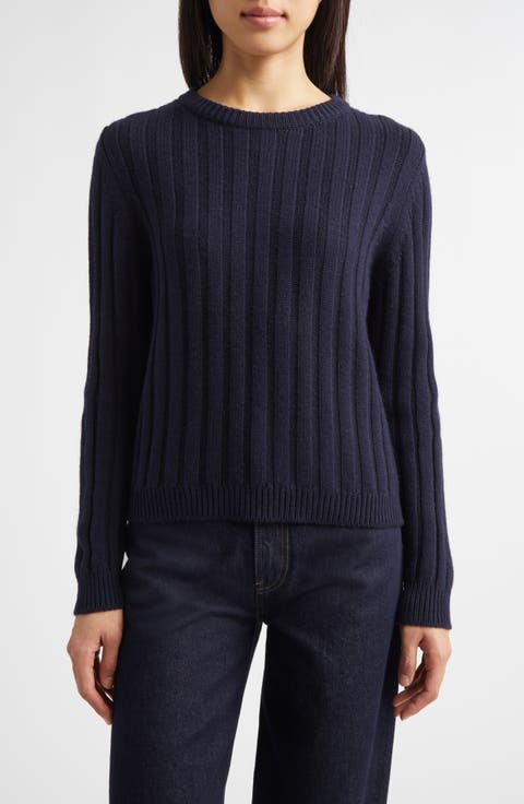Lecht Cashmere Rib Crewneck Sweater