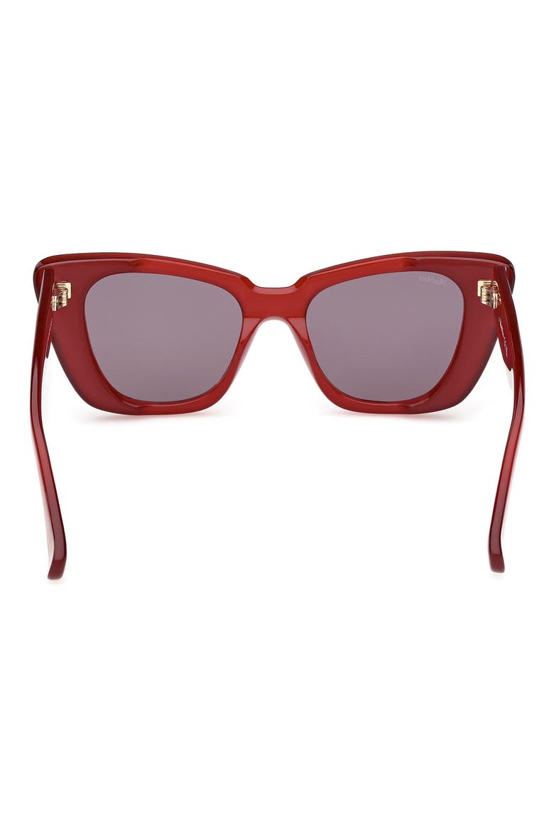 Glimpse5 50mm Polarized Butterfly Sunglasses, Alternate, color, SHINY RED / SMOKE