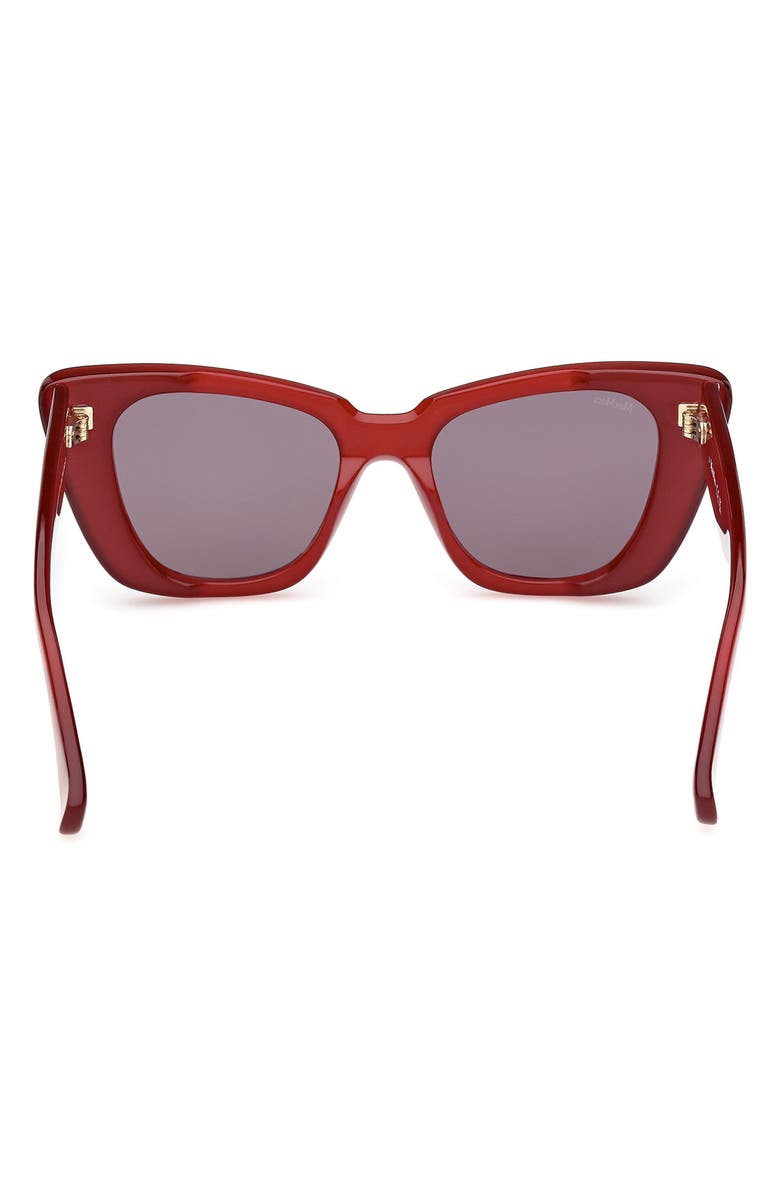 Max Mara Glimpse5 50mm Polarized Butterfly Sunglasses, Alternate, color, Shiny Red / Smoke