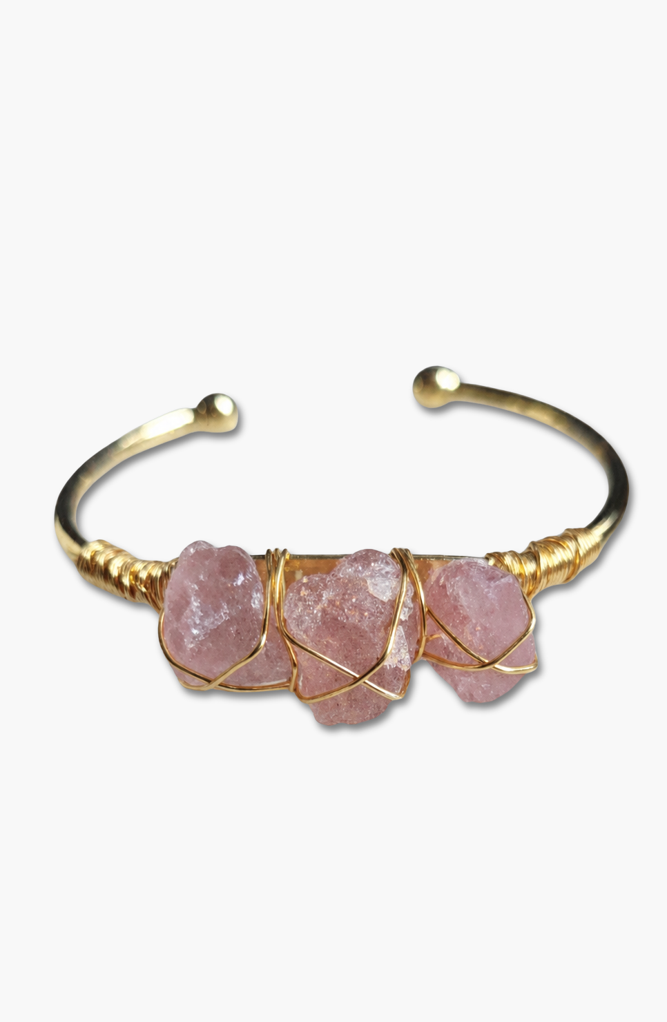 Strawberry Quartz Yellow Gold