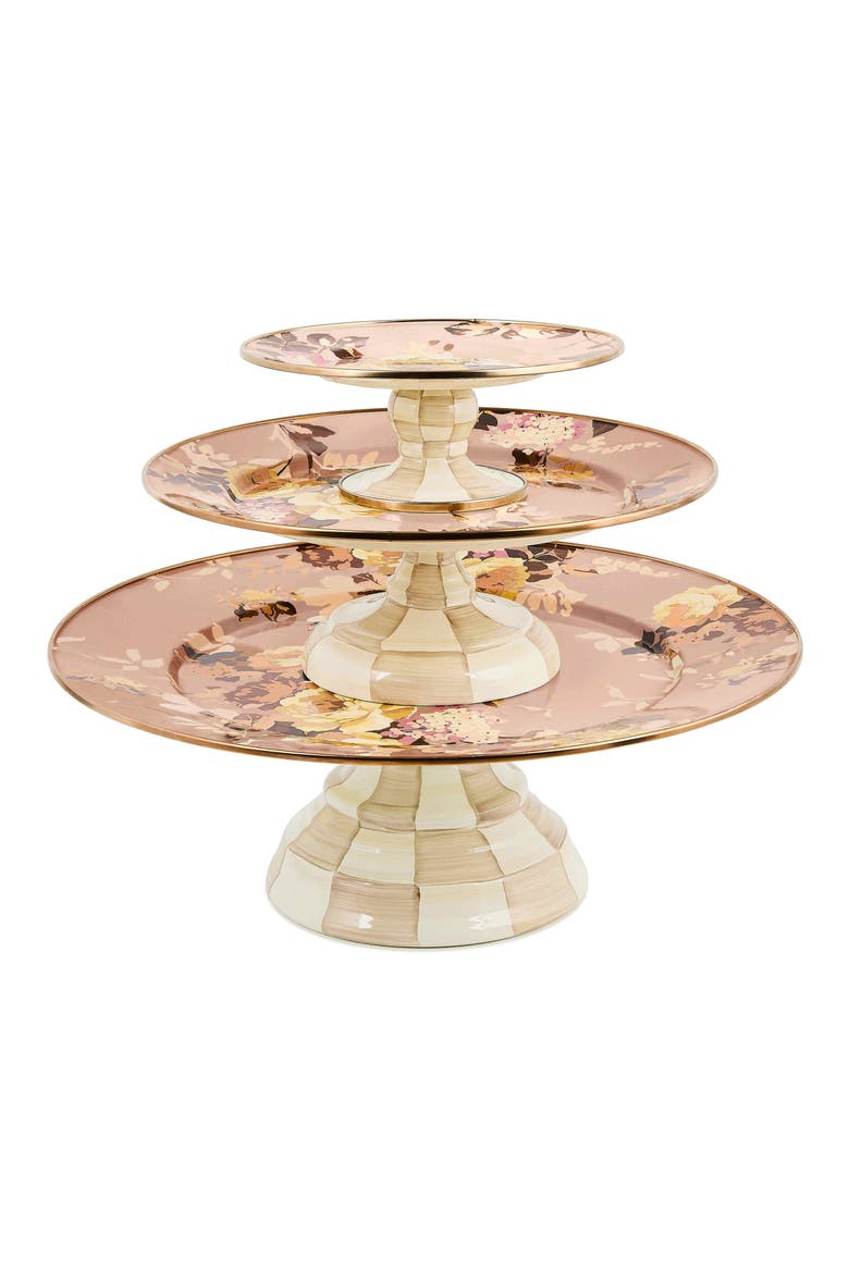 Wild Rose Mauve Small Pedestal Platter, Alternate, color, MAUVE