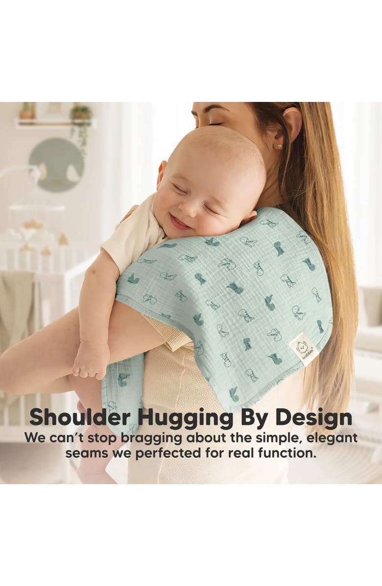 KeaBabies 5-Pack Lyra Muslin Burp Cloths, Alternate, color, Dino Park