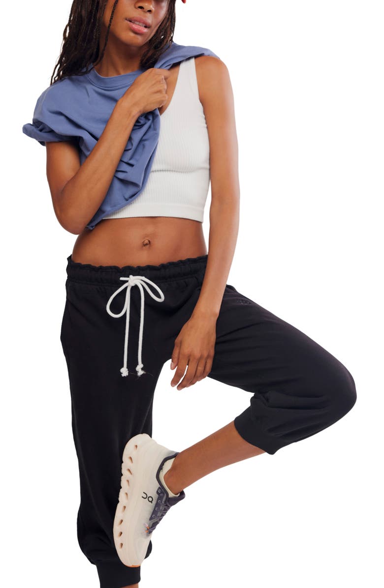 Free People FP Movement Flutter Crop Joggers, Alternate, color, Black