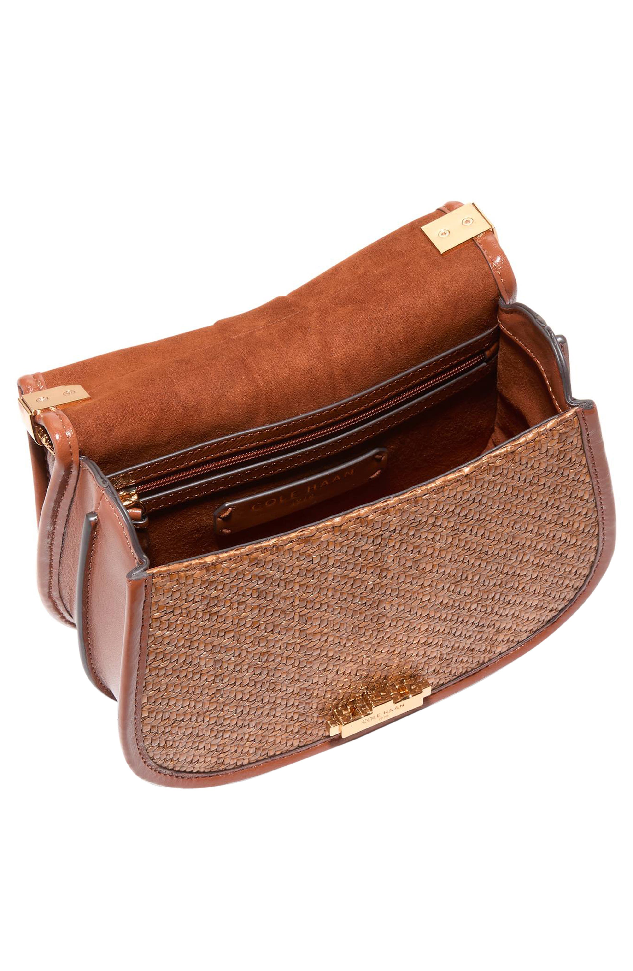Cole Haan Celenea Woven Raffia Saddle Bag, Alternate, color, 