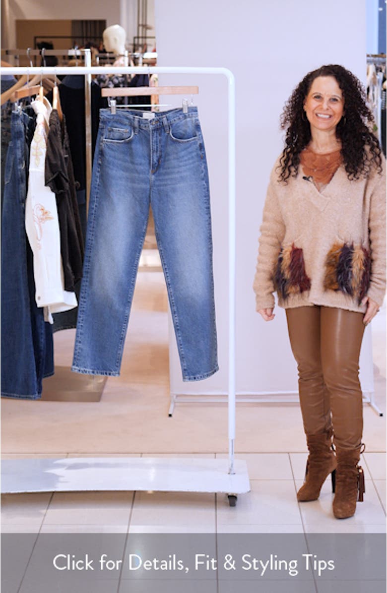 The Valentina Super High Waist Ankle Straight Leg Jeans, sales video thumbnail