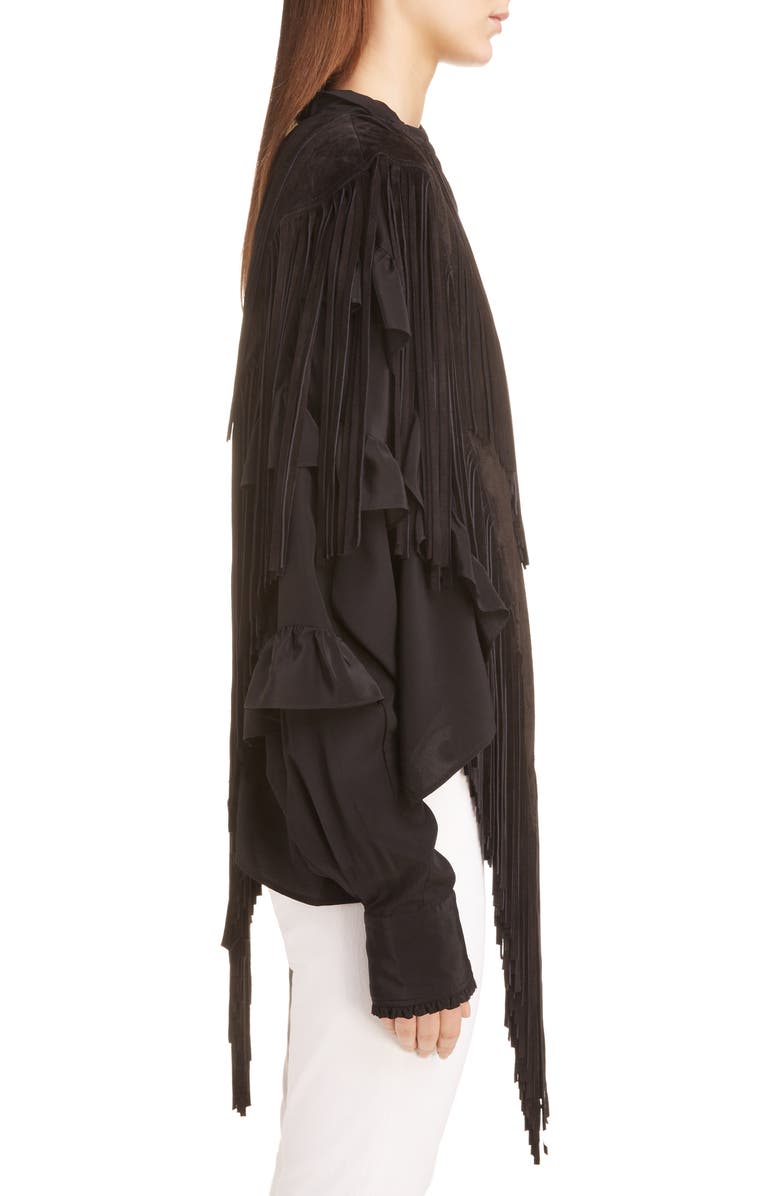 Isabel Marant Daniela Fringe Suede Cape, Alternate, color,