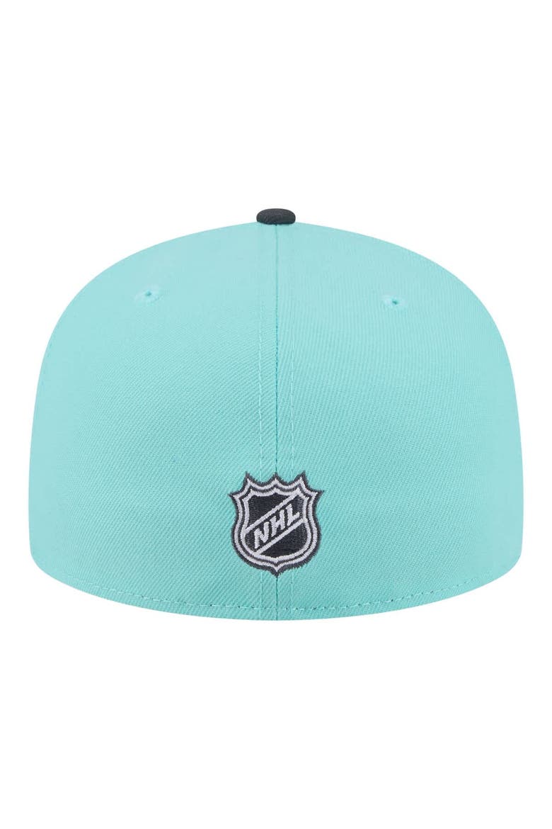Men's New Era  Turquoise/Charcoal Detroit Red Wings Two-Tone Color Pack 59FIFTY Fitted Hat, Alternate, color, Turquoise